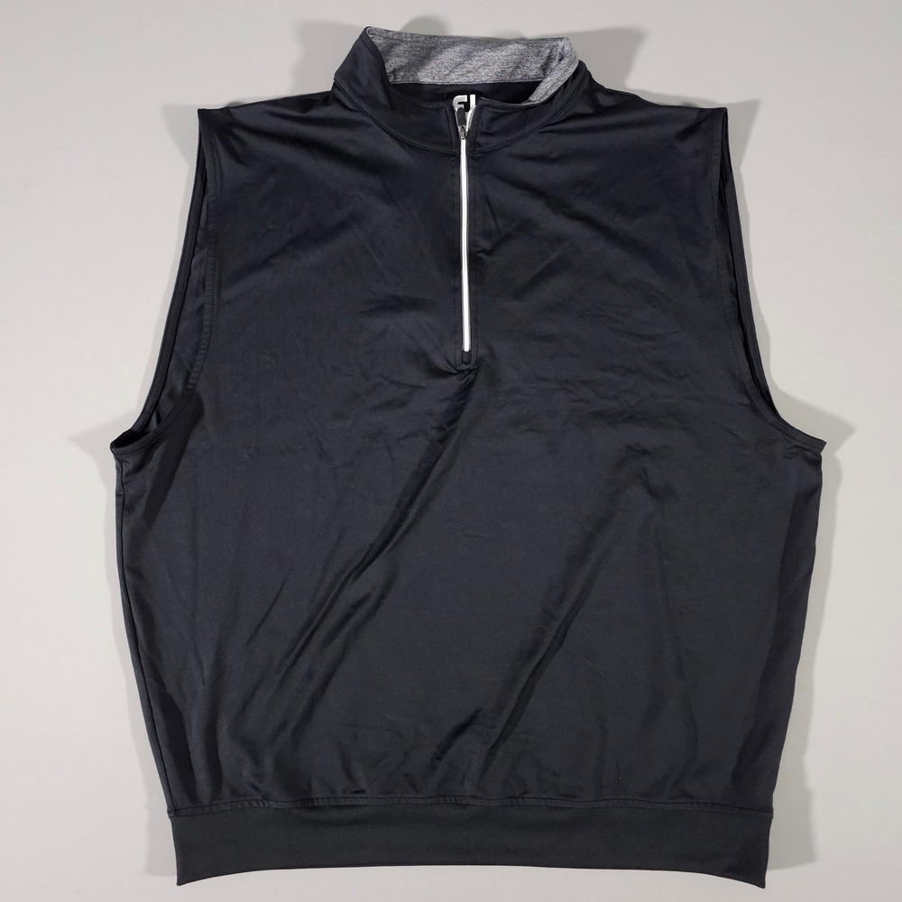 FootJoy Golf Vest Mens XL Black 1/4 Zip Performance 1128673